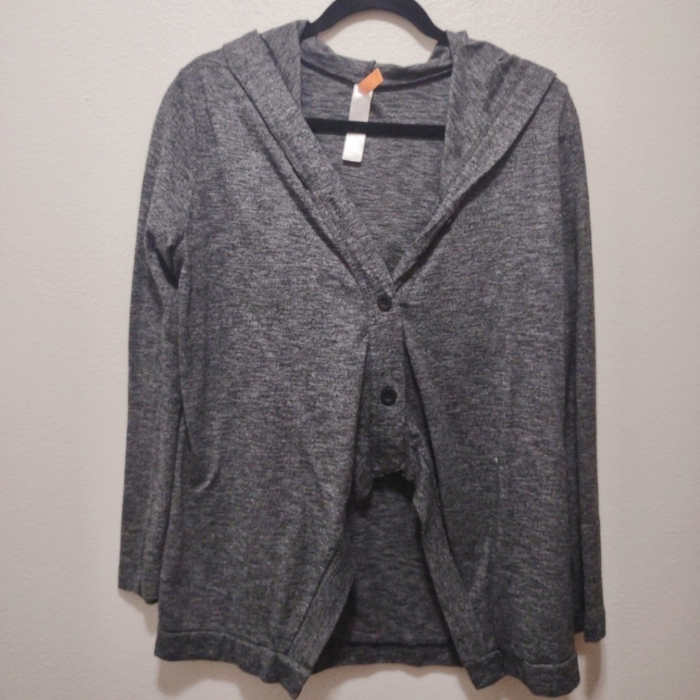 Lucy Gray Asymetrical Hooded Caridgan Small